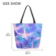 thumbnail image 5 of FORMRS Womens Canvas Tote Bag with Zipper Inner Pocket Shoulder Handbag, Pink Starfish Pattern, 5 of 7