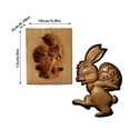 thumbnail image 3 of Wooden Rabbit Cookie Cutter & Embossing Mold - 3D Carved DIY Cookie Stamps for Baking,Christmas,Thanksgiving,,Easter - Rabbit & Flower Design, 3 of 4