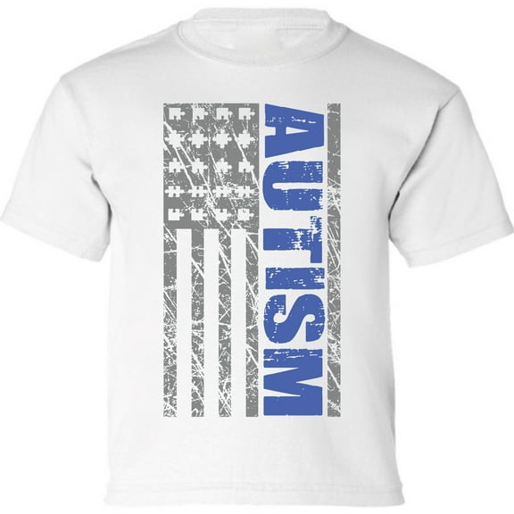 American Flag Autism Awareness Graphic T-Shirt for Kids Youth Tee for Boys Girls XS S M L XL
