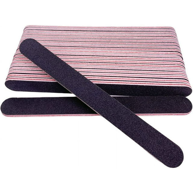 Nvzi Limas de uñas (set de 20 piezas), aptas para uñas acrílicas y naturales con papel de lija, limas de uñas de doble cara de grano 100/180, set de limas de uñas profesional