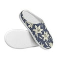thumbnail image 3 of Rateoe Lilies Flowers Print Women's Men's Cotton Knit Slippers Lightweight Memory Foam Indoor House Shoes with Anti-Skid Sole-37/38, 3 of 7