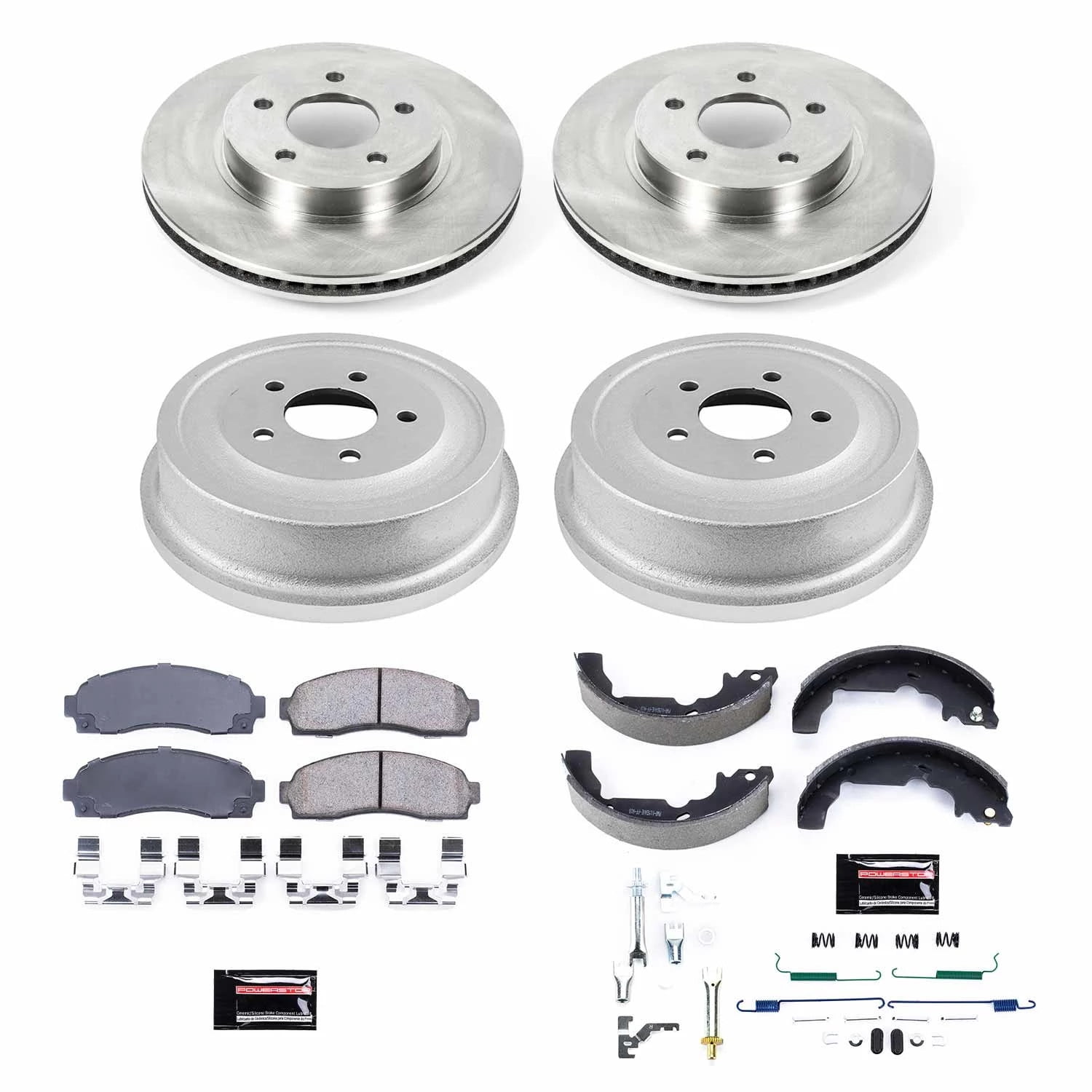 Power Stop Front and Rear Stock Replacement Drum and Shoe Kit KOE15218DK