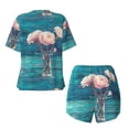 thumbnail image 5 of Lsque Flowers in Glass Vase Women's Short-Sleeved Pajama Set - 2 Piece Soft and Lightweight Sleepwear Set-X-Large, 5 of 9