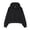 Black, variant on Women's Sweatshirts Unisex Double Layer Full Hooded Zipper Sweatshirt Streetwear Casual Pullover Jacket with Adjustable Drawstring S