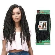 Bobbi Boss Nu Locs Synthetic Hair Crochet Braid Loop 3x Butterfly Locs Cali Locs 18” ( #T1B/30 Off Black Auburn 2 Packs )