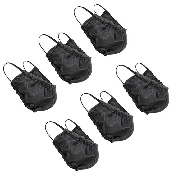 LMTODLFG Beard Bandana 6 Pack Men Beard Bib Black Beard Covers Soft Comfortable and Silky Satin Facial Hair Apron Guard Bonnet Rag Man Bedtime Bib Beard Cap Ear Beard Bandana