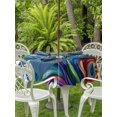 thumbnail image 4 of Outdoor Tablecloth with Umbrella Hole Zipper Colorful Peacock Feathers Round Tablecloth 60" Waterproof Outside Table Cloth Oil Painting Abstract Art Patio Table Cover Tablecloths for Picnic Party, 4 of 8