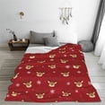 thumbnail image 5 of Vsdgher Reindeer Faces Festive Red Ultra-Soft Micro flannel Blanket Throw Blankets for Couch Sofa, Bed (4 sizes)-50"x40", 5 of 7