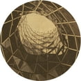 thumbnail image 1 of Ahgly Tapis Rond Lavable en Machine Intérieur Transitionnel Brun Cannelle, 5 Pieds Rond, 1 of 7