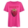 thumbnail image 4 of Trendfront Womens Strawberry Graphic Tee Sweet Retro Outfits Crewneck Short Sleeve Loose Fit T Shirts Drop Shoulder Fruit Printed Tops, 4 of 4