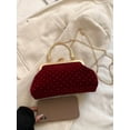 thumbnail image 2 of Women's Vintage Velvet Evening Clutch Bag with Rhinestone Accents and Metal Handle, 2 of 7