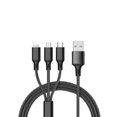 thumbnail image 2 of Multi USB cable, 3 in 1 universal charging cable nylon multiple charging cable Micro USB Type C for Android Galaxy S10 S9 S8 A5 J5, Huawei P30 P20, Honor, Oneplus, Sony, 1.2M 4 pieces, 2 of 5