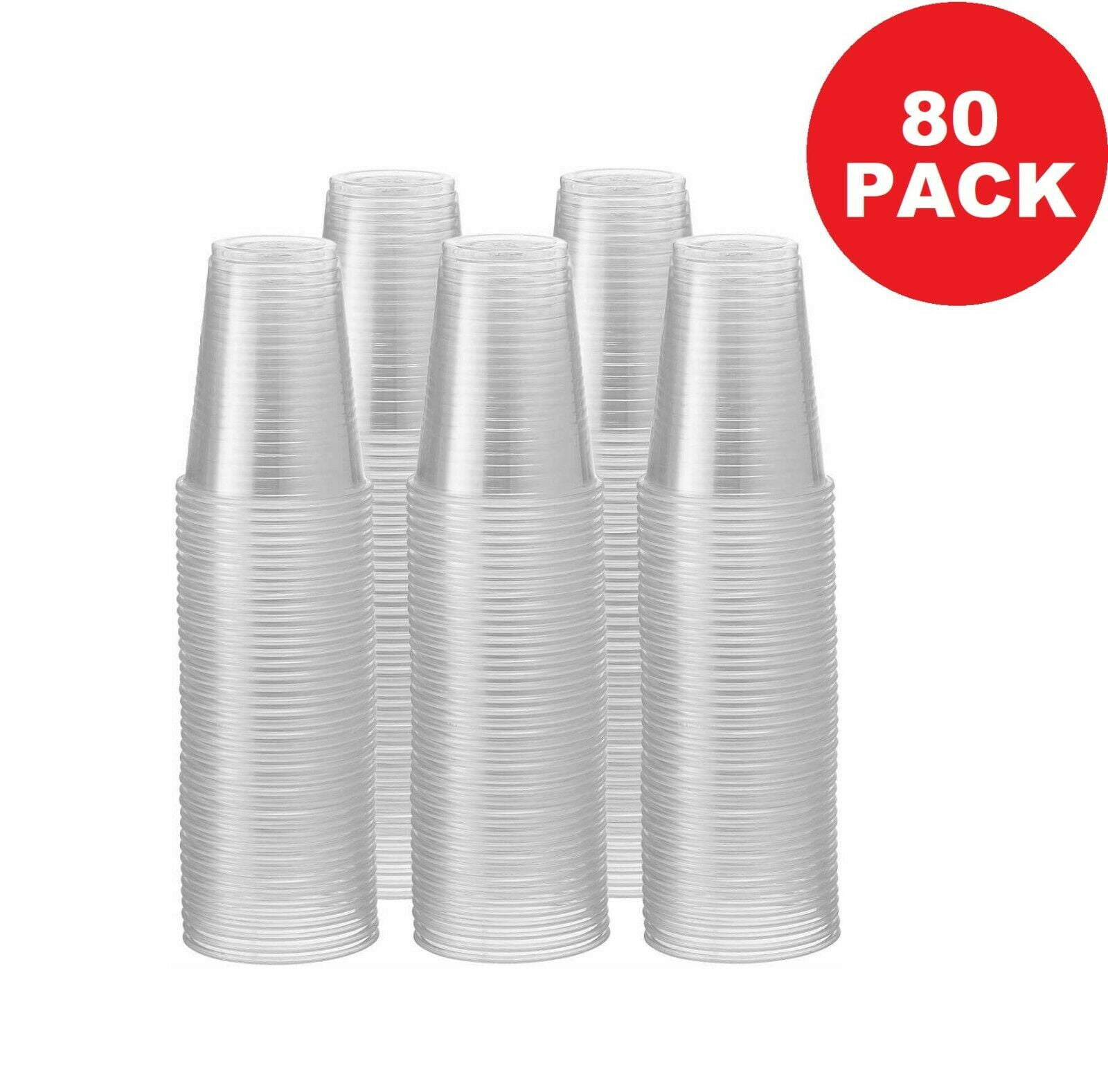 9 oz Disposable Translucent Plastic Cold Cups 80 Pack