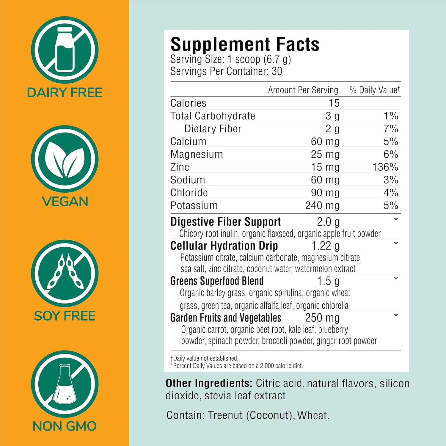 Country Farms Refreshers, Hydration Booster, Electrolytes, Super Greens, Superfoods, Energizing, Digestion, Minerals, Pina Colada flavor, 6.98 oz, 30 Servings