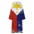 thumbnail image 5 of Filipino Vintage Distressed Philippines Flag Bathrobe Plush Bathrobe Cozy Unisex Winter Bathrobe Warm Water Absorbent, 5 of 9