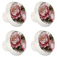 thumbnail image 2 of 4 Pcs Round White Knobs for Kitchen Cabinet Cupboard Dresser Bookcase Peony Drawer Pulls Handles Home Decor, 2 of 8