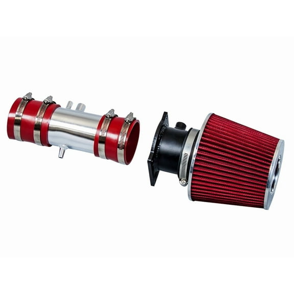 Rtunes Racing Short Ram Air Intake Kit   Filter Combo RED Compatible For 95-00 Compatible Ford Contour / 98-02 Mercury Cougar/Mystique 2.5L V6