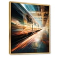 thumbnail image 2 of Designart "Luminous Trail Train Under Lights I" Modern Floater Framed Canvas Art Print, 2 of 7
