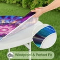 thumbnail image 5 of Colorful Tie Dye Flame Flower Pattern Round Fitted Tablecloth with Elastic Edge,Dining Table Cover Waterproof,Outdoor Round Tablecloth for Camping,Dining,Indoor and Outdoor, 5 of 7