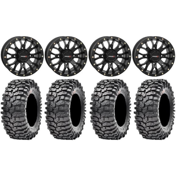 System 3 ST-3 Black 14" Wheels 32" Roxxzilla 396 Tires Yamaha Viking Wolverine YXZ1000R CFMoto ZForce 950 UForce 1000