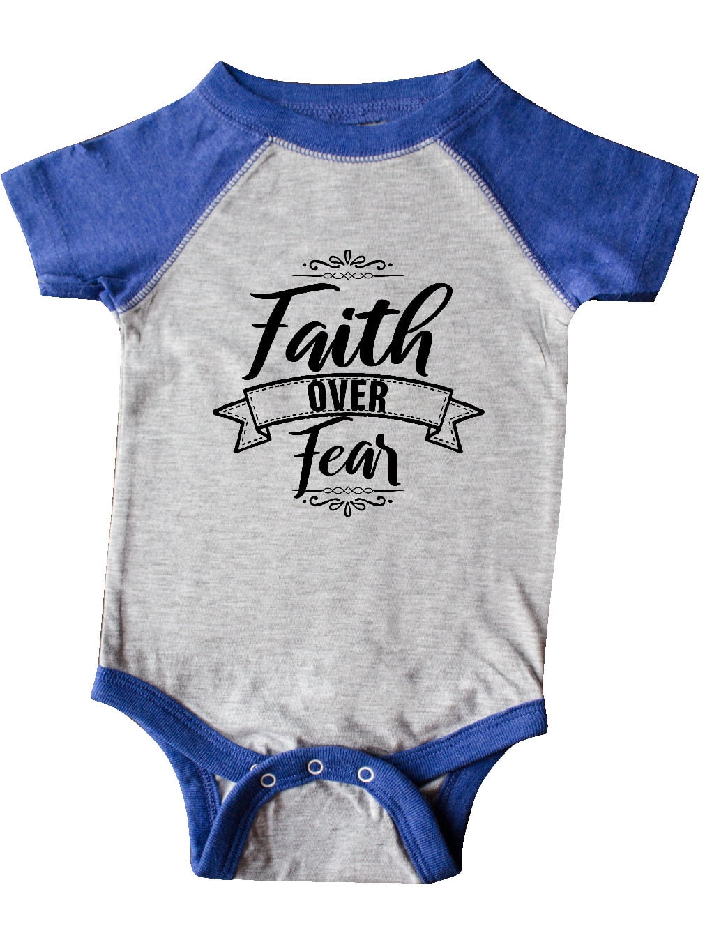 Faith Over Fear Unisex Solid Baby Short Sleeve Romper Jumpsuit 0-24 Months
