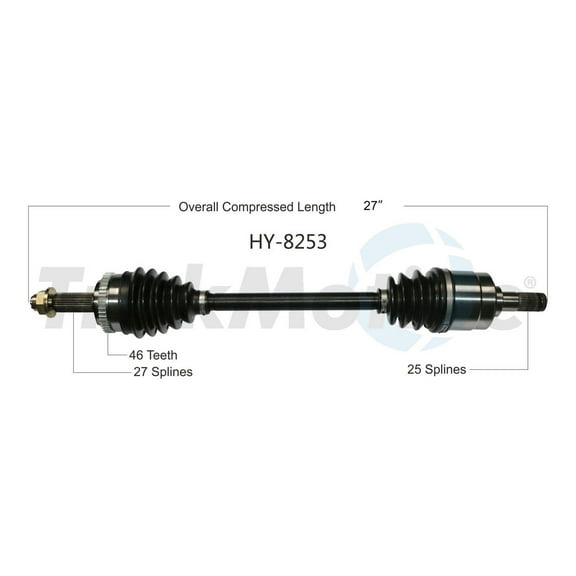 CV Axle Shaft Fits select: 2012-2017 HYUNDAI VELOSTER
