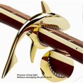 thumbnail image 3 of Zinc Alloy Shark Capo, Soft Elastic Clip for Acoustic Guitar, Ukulele, Mandolin, Banjo, Gold, 3 of 4