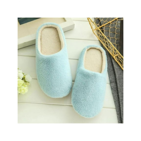 Men Women Slippers Slip On Plush Soft Winter Warm Ladies Home Indoor Shoes