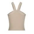 thumbnail image 4 of Womens T-Shirts, Sexy Tight Fitting Strapless Cross Suspender Halter Tube Top With Neck Hanging Tank Plus Size Tops For Women Long Sleeve Workout Tops Blouses Shirts Tunic (M, Beige) ZMTing, 4 of 4