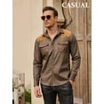 thumbnail image 4 of COOFANDY Men's Western Cowboy Shirt Embroidered Long Sleeve Slim Fit Casual Cotton Button Down Hippie Shirts with Pockets, 4 of 6
