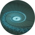 thumbnail image 1 of Ahgly Company Tapis Rond Lavable en Machine Intérieur Transitionnel Vert Cyan Foncé, 3 Pieds Rond, 1 of 7