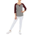 thumbnail image 2 of Athletic Works Women's Athleisure Split Neck Baseball T-shirt, 2 of 5