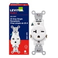 thumbnail image 1 of Enchufe Leviton Commercial de 20 A, 250 V, blanco, de un solo receptáculo, 1 of 1