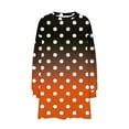 thumbnail image 4 of CLOISE Sweatshirt Women Polka Dots Pullover Sweatshirts Crew Neck Long Sleeve Hoodies Shirts Orange Drop Shoulder Tops Fall Trendy Preppy Outfits S, 4 of 5
