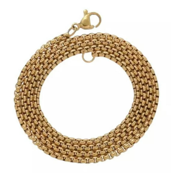 GKNET Stainless Steel Gold Plated Bodybuilder Pendant Necklace With Box Chain 24in-Box Chain