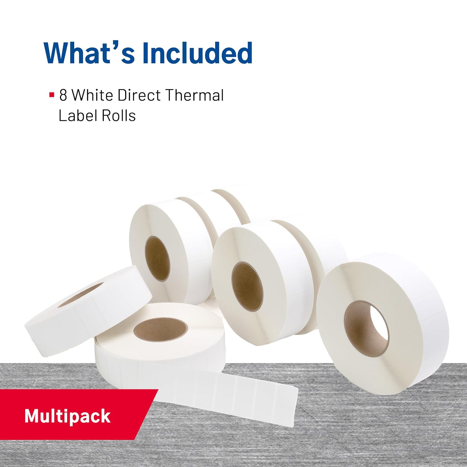 TSC Direct Thermal Label Paper for Printers, Stickers and Labels for Postage, Receipts, Enterprise Business, 2" Width x 1" Length, 3" Core, 8" Outer Diameter, White, 5500 Labels Per Roll, 8 Rolls