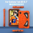 thumbnail image 3 of for Samsung Galaxy Tab A9 8.7 inch SM-X110 X115 X117 Shockproof Case with Folding Bracket Rugged 360°Full Protection Cover, Orange + Black, 3 of 6