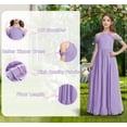 thumbnail image 5 of Drtj Girls A-Line Maxi Dress Junior Bridesmaid Flower Girl Dresses Off-Shoulder Chiffon Dress for Wedding Pageant, 5 of 6