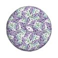 thumbnail image 4 of Spare Tire Cover, Green Leaves Lavender Flowers Wheel Cover Tire Covers For Trailers Car Truck Camper Universal Tire Covering Fits Diameter14"-17", 4 of 4