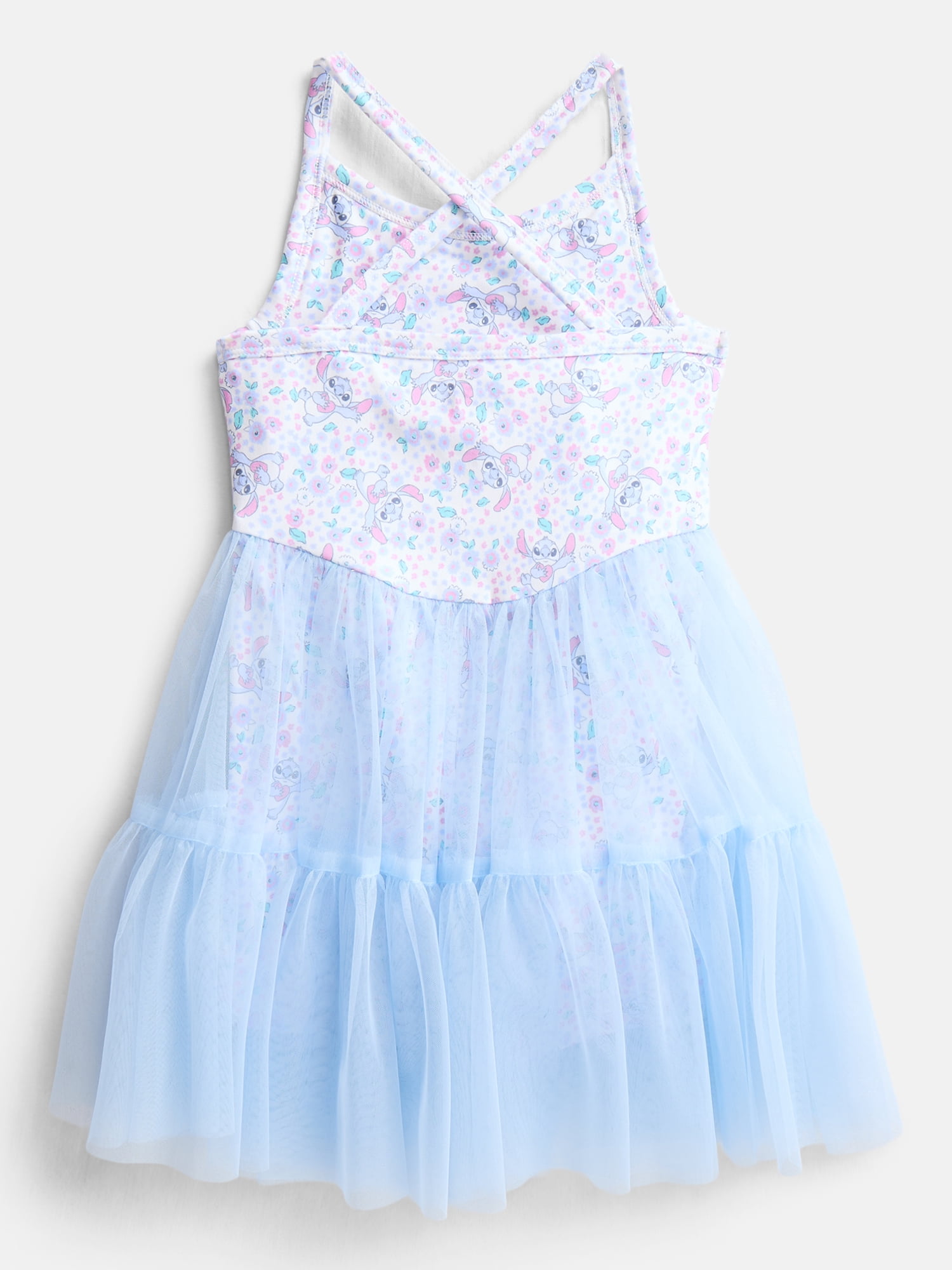 Stitch Toddler Girls' Sleeveless Romper with Tulle Skirt, Sizes