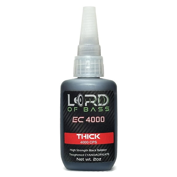 Lord of Bass EC4000 Black Thick Rubber Toughened Cyanoacrylate (CA) Glue 2oz