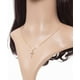 thumbnail image 3 of Collar con colgante de circonita cúbica de latón chapado en oro real de 18 quilates de 18 pulgadas para mujer, 3 of 3