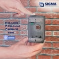 thumbnail image 3 of Enchufe eléctrico metálico Sigma 1 Gang, resistente a la intemperie, gris, 3 of 3