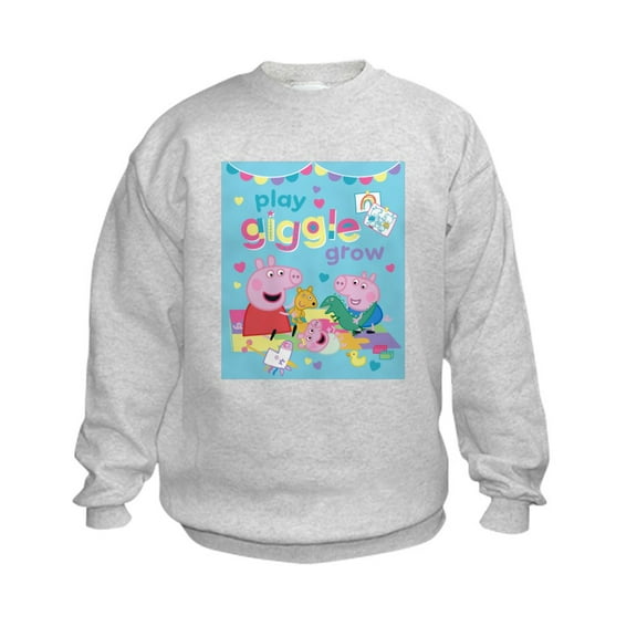 CafePress - Peppa Pig: Play Giggle Grow - Kids Sweatshirt, Youth Crew Neck Sweatshirt
