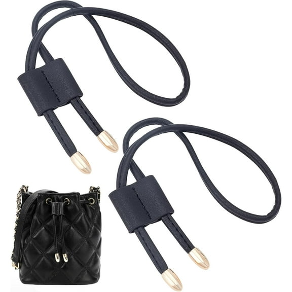 2pcs Leather Bag Drawstring 20.2inch/51cm Black Leather Slide String Keeper for Bucket Bag Pull String Adjustable Tote Bag Strap Drawstring Bunches Pocket Accessories DIY DIY