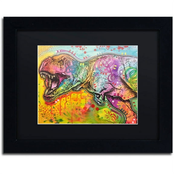 Trademark Fine Art "T Rex 2" Canvas Art by Dean Russo, Black Matte, Black Frame