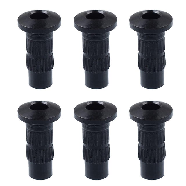 6pcs Thru Body Electric Guitar Ferrule Fastener Bushings Black