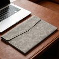 thumbnail image 6 of File Folder,Waterproof Document Pouch,Faux Leather File Organizer with Magnetic Snap for Thin A4 Document Storage,Meeting Documents Arrangement,Grey, 6 of 8