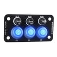 thumbnail image 5 of funtasica 12V 24V Toggle Switch Panel Mount Easy to Install Replacement Yacht Car 3 Gang Switch Panel Blue LED for Bus Marine Boat, 5 of 8