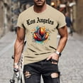 thumbnail image 1 of Tops para hombre, blusas y camisas de manga corta con cuello redondo para hombre, jersey informal con cuello redondo estampado para hombre, pantalones cortos deportivos para fitness, blusa de poliéste, 1 of 5